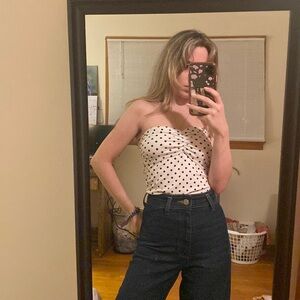 Forever 21 polka dot strapless tube top